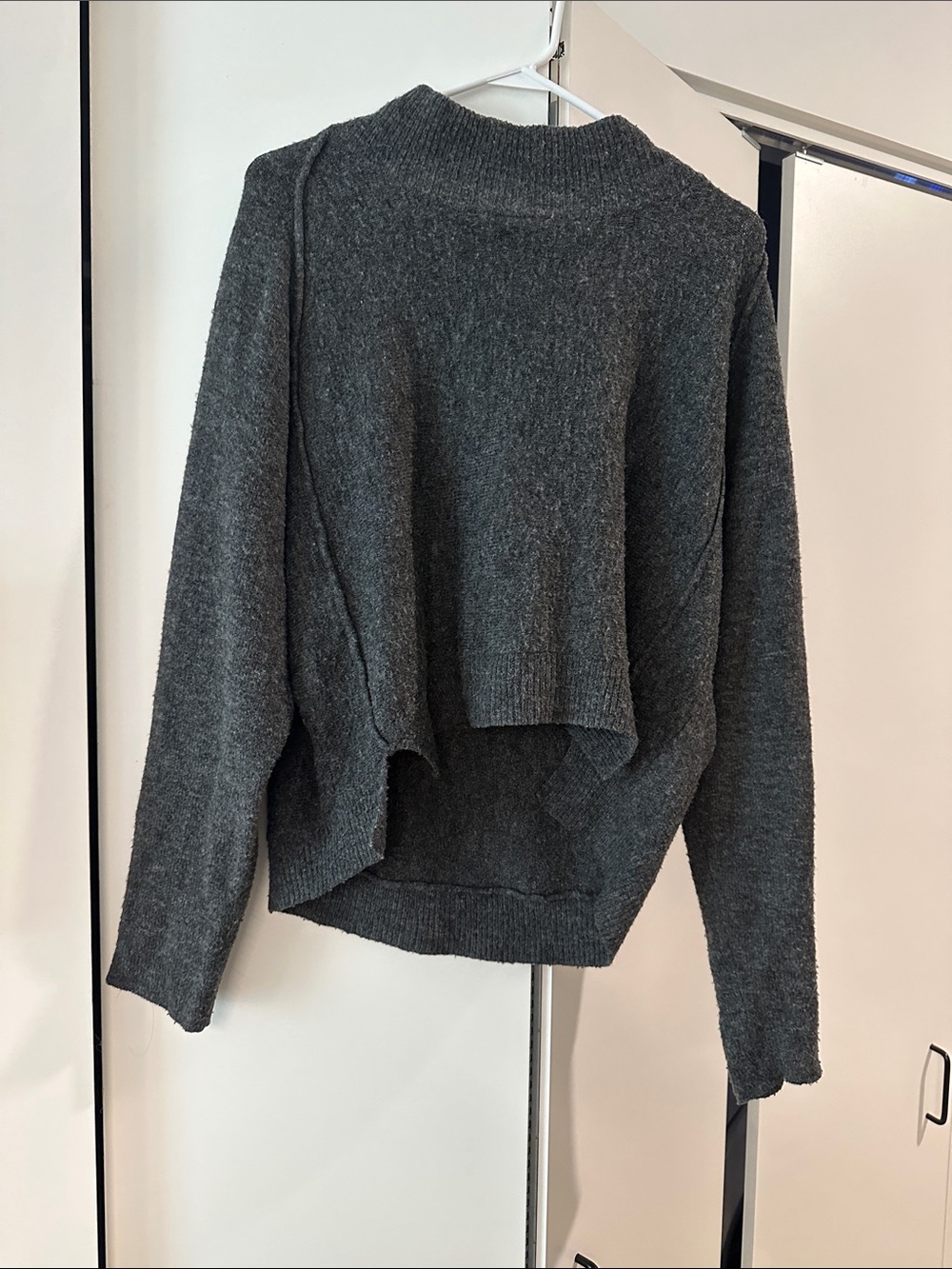 Melrose and Market Charcoal Cropped Turtleneck Sweater